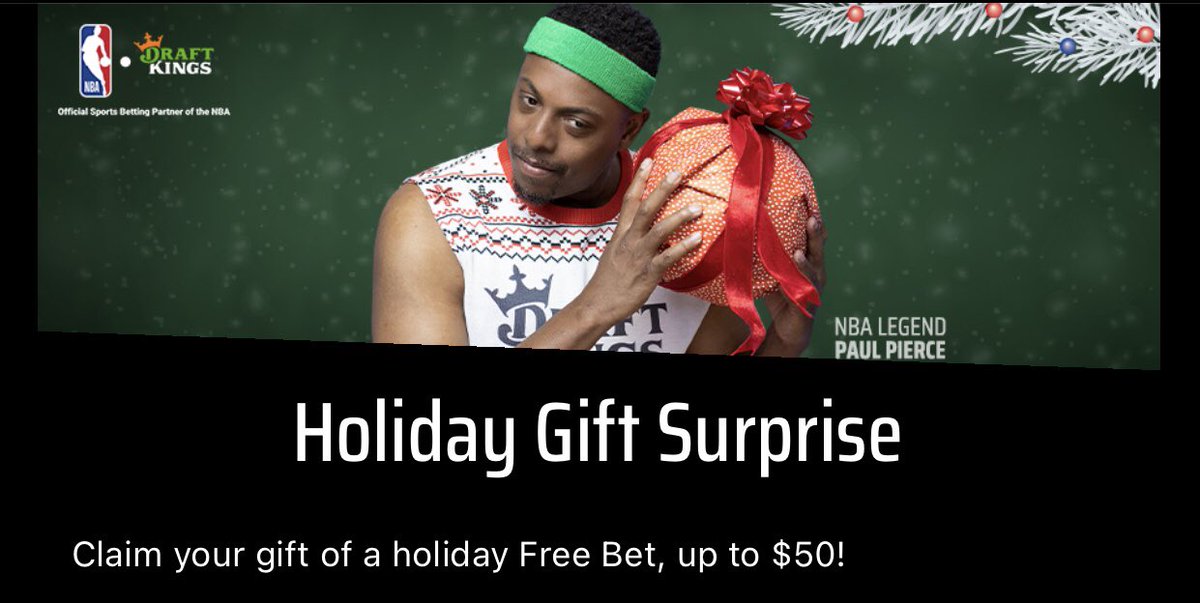 Paul Pierce promoting the Draft Kings Holiday gift surprise