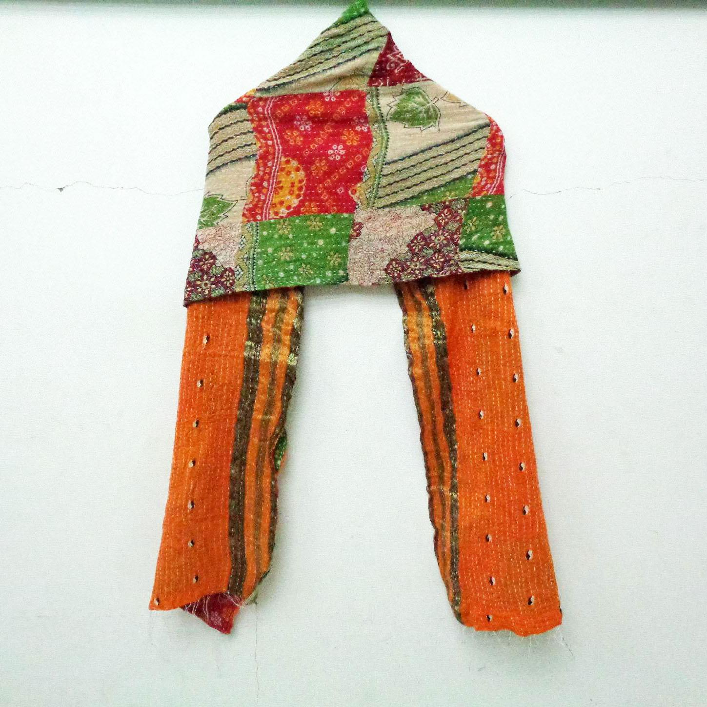 Vintage Kantha Scarf Cotton Bandana Sew Long Reversible Scarf Hijab Scarves SU75