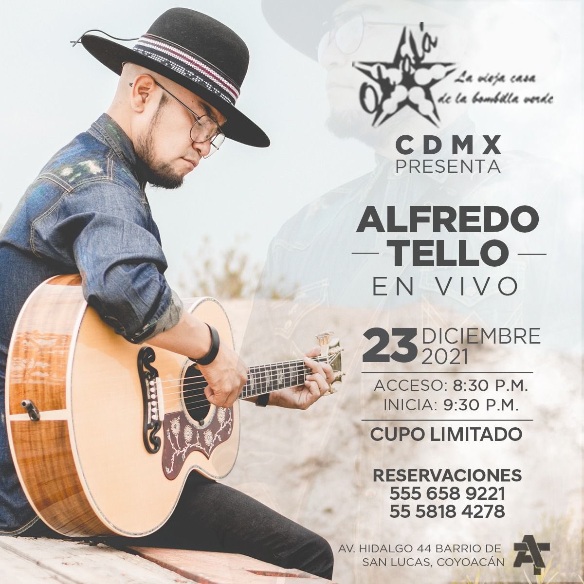 Cerramos los conciertos del año con <a href="/TELLO_ALFREDO/">ALFREDO TELLO</a> 
Este jueves 23 de diciembre,te esperamos !!
