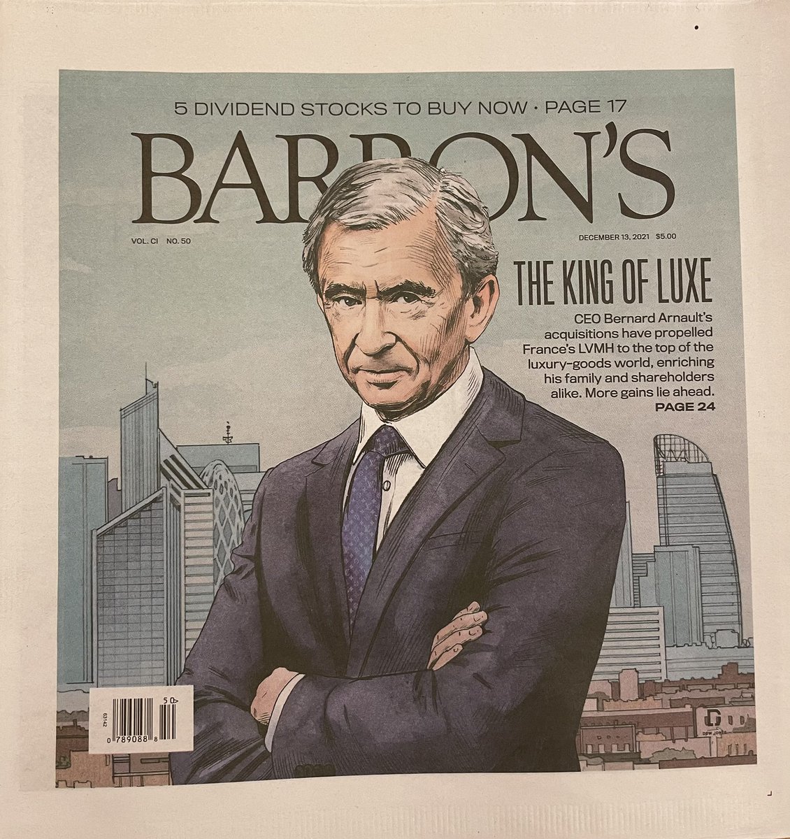 Great overview in <a href="/barronsonline/">Barron's</a> of the good performance of <a href="/LVMH/">LVMH</a> and on Bernard Arnault, the «architect of the company’s grande strategy»
barrons.com/articles/lvmh-… by <a href="/RupertSteiner/">Rupert Steiner</a>  / cover illustration by <a href="/JoeMcKendry1/">Joe McKendry</a>