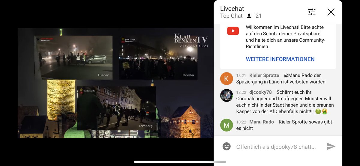djcooky78's tweet photo. Die Coronaleugner, Impfgegner und braunen Kasper von der #AfD halten gerade ihren "Spaziergang" in u.a. #Münster ab.
Der Marsch in Lünen ist soeben von der Polizei beendet und verboten worden. 👏💉😷 @ms_keinenmeter #ms2012 #noAfD https://t.co/W4pibyKW2a