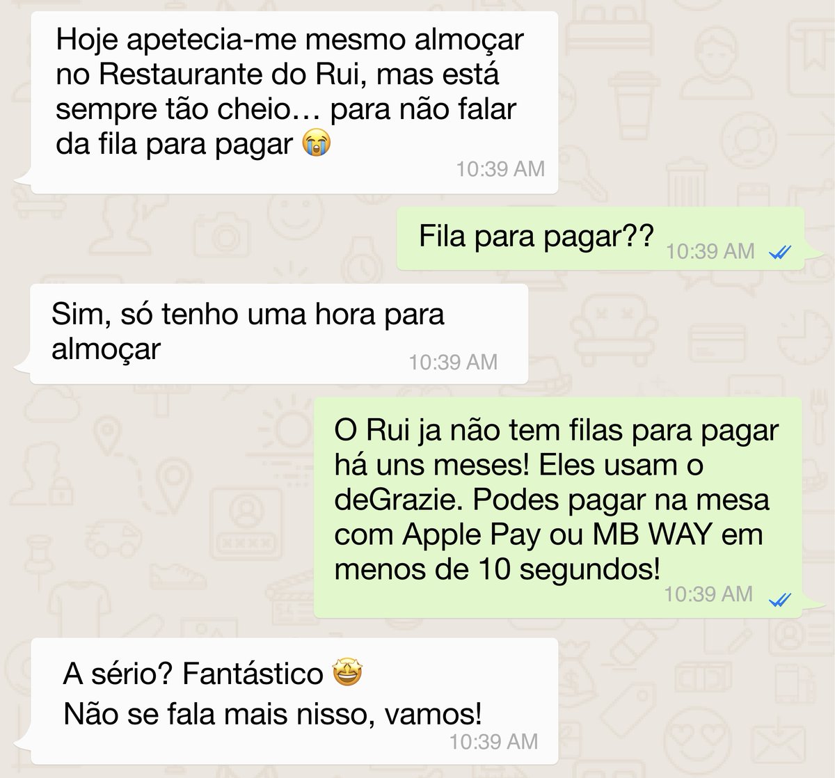 Rapidez, Segurança e Conforto ✅

O deGrazie chegou para acabar ❌ com as filas de pagamento do seu restaurante!

Para mais informações envie mensagem privada ou consulte o nosso website: degrazie.com
