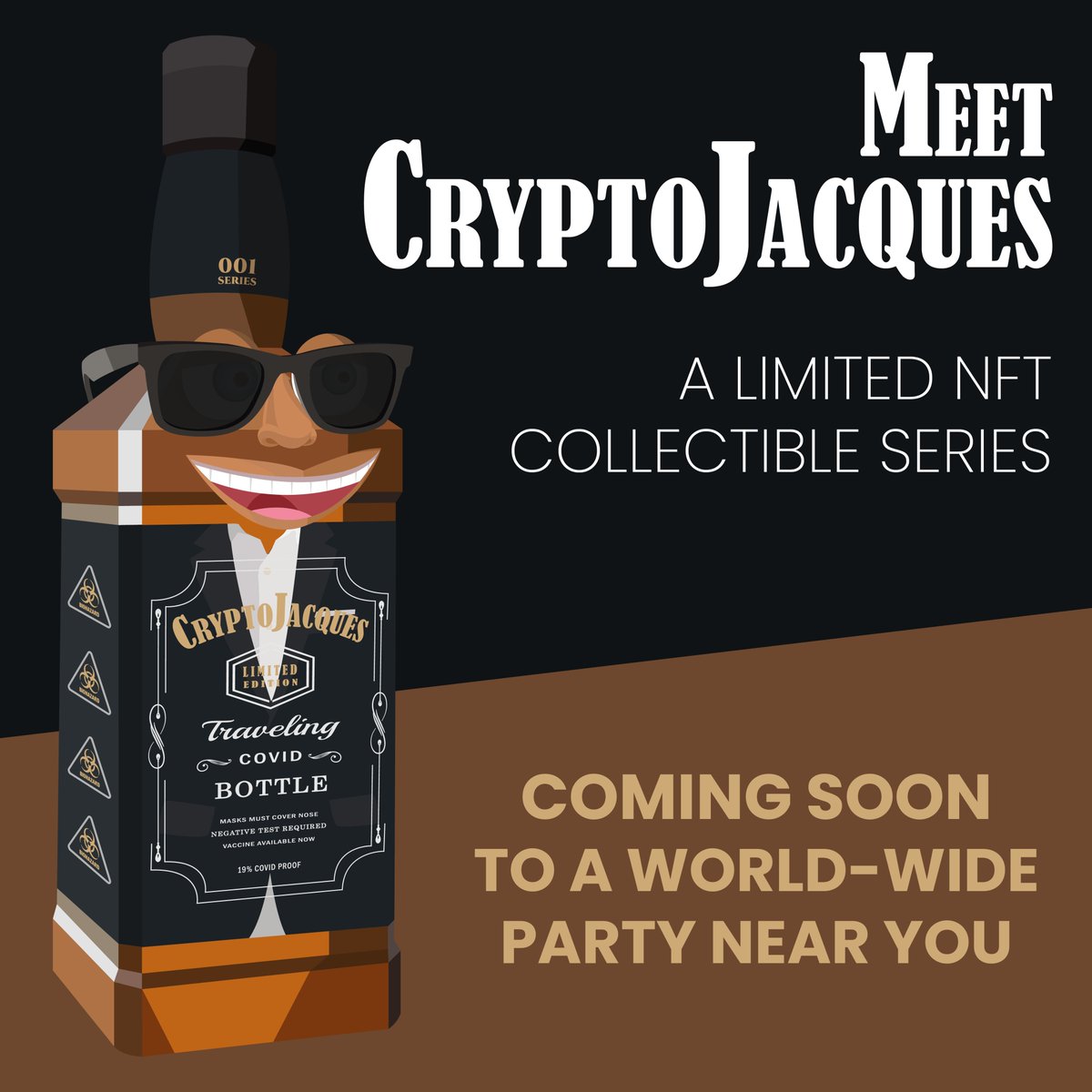 cryptojacquesio's tweet photo. This is CryptoJacques 001, the first edition of a limited NFT series. 

Make sure to keep your eyes peeled and stick around until their arrival in the very near future, so you too can join the party! https://t.co/8GaRZgz1Ao