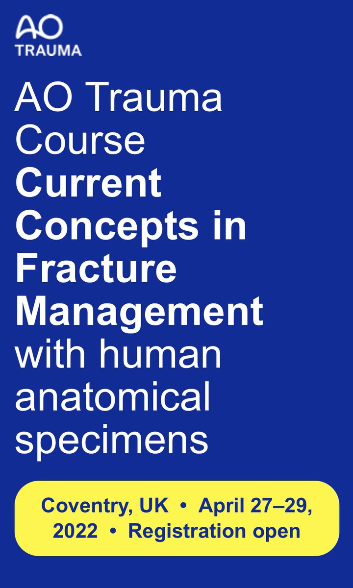 AO current concepts open for registration <a href="/spatiluk/">Sunit Patil</a> <a href="/Gnomelover1970/">Lee Van Rensburg</a> <a href="/AOTrauma/">AO Trauma</a>