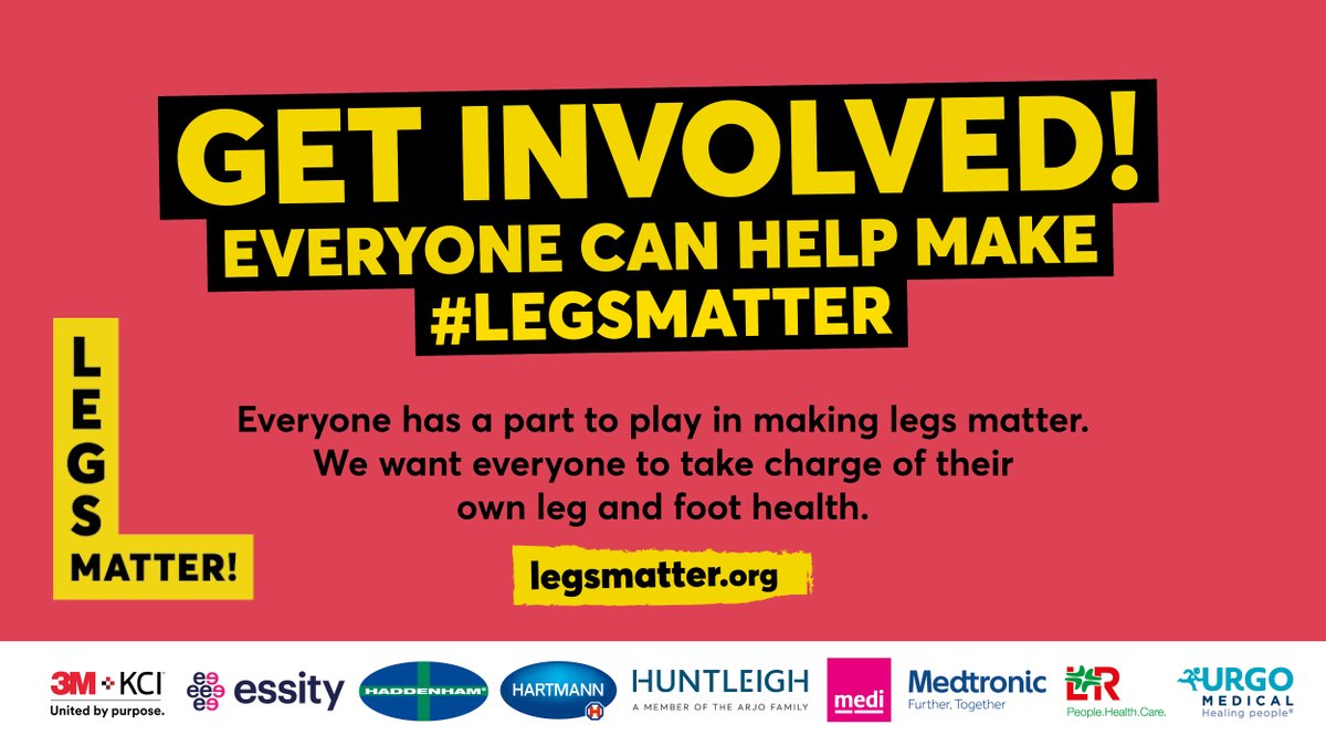 Everyone has a part to play in making legs matter. We want everyone to take charge of their own leg and foot health. Take a look at the different ways you can get involved in the Legs Matter Campaign legsmatter.org/get-involved/ #LegsMatter #diabeticfoot #legulcers #lymphoedema