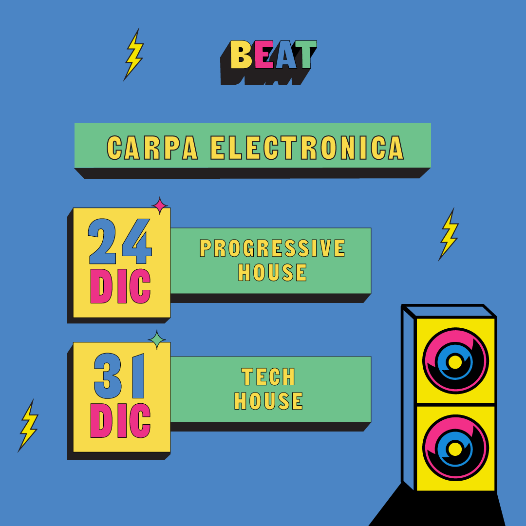 beat2431's tweet photo. 🎉 La carpa electrónica de la BEAT!

👉 El 24 de Diciembre va a sonar Progressive House fino, potente y melódico para que bailes con exquisita música

👉El 31 de Diciembre va a sonar el mejor Tech-House groovero para que no puedas parar de baila

¿Ya sacaste tu anticipada? 🙌 https://t.co/Dik0rje8WK