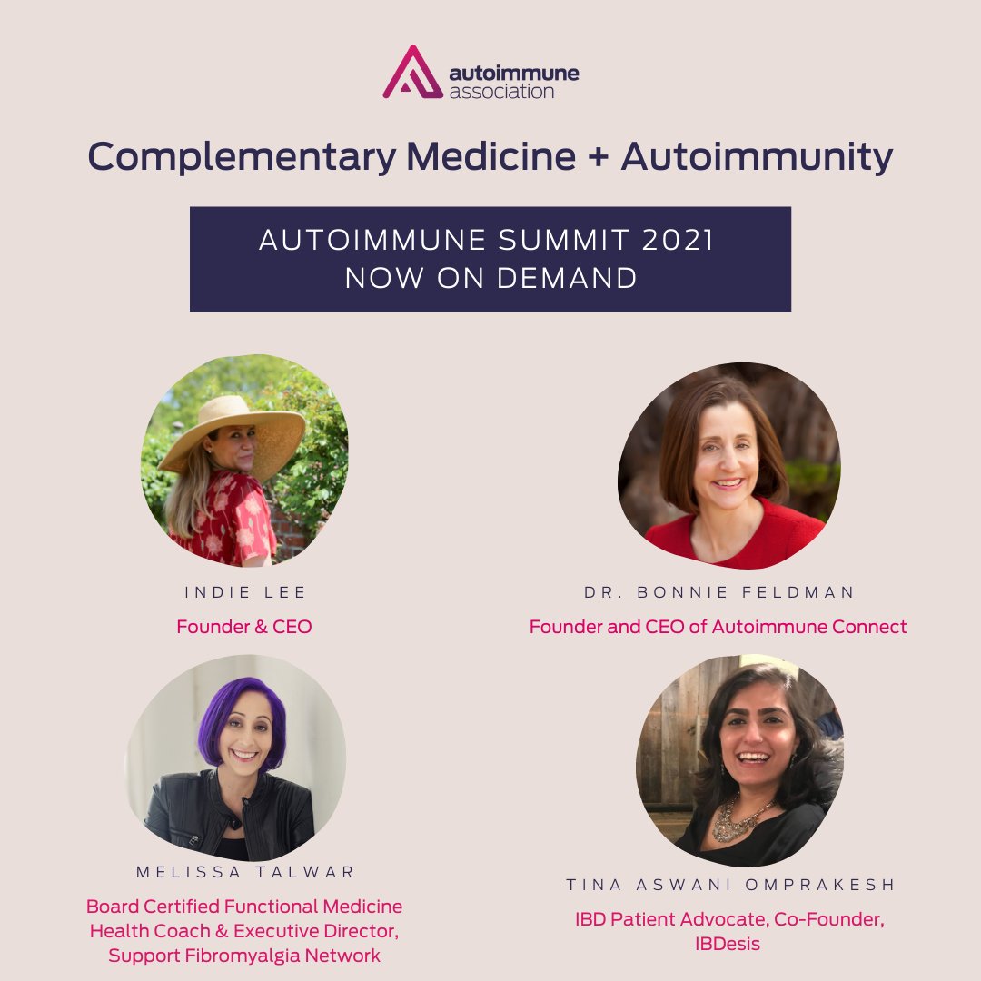 AutoimmuneAssoc's tweet photo. In the #ComplementaryMedicine &amp; #Autoimmunity panel at the #AutoimmuneSummit, leaders discussed their personal journey with complementary medicine and answered top questions on the topic. Listen in to the recording: https://t.co/tV8sfYFMMS https://t.co/fnU8uv81eB