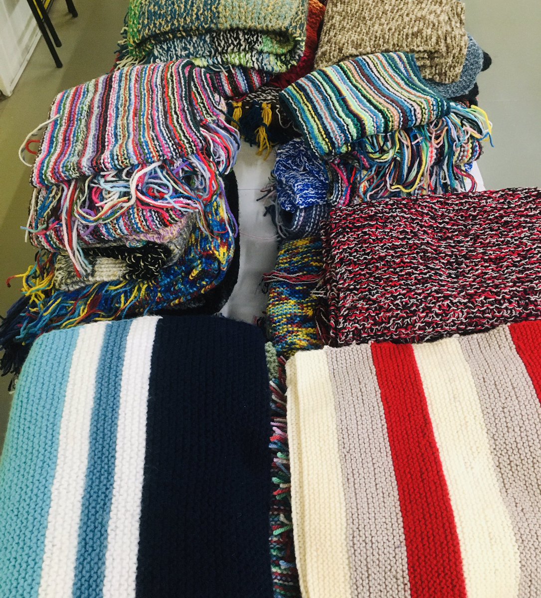 separated_child's tweet photo. It was a joy to unpack these gorgeous donations from @knitforpeace yesterday - such colour and warmth, and all made for lone refugee youth arriving in the UK after dangerous and traumatic journeys. This is #WhoWeAre #TogetherWithRefugees #refugees #RefugeesWelcome https://t.co/17vNcZG8sI