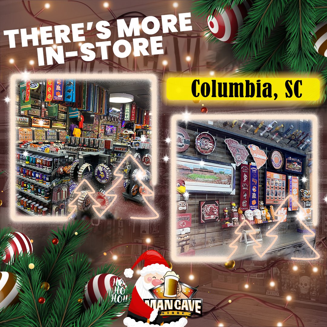 my_mancavestore's tweet photo. Sit down, make your list, check it twice, and then head on over. We promise there will be no need for gift receipts because we have the perfect gift for everyone. Columbiana Centre Mall is only one of five Man Cave stores waiting with open doors.
#mancave #columbia #mancavestore https://t.co/u4VLwJ777O