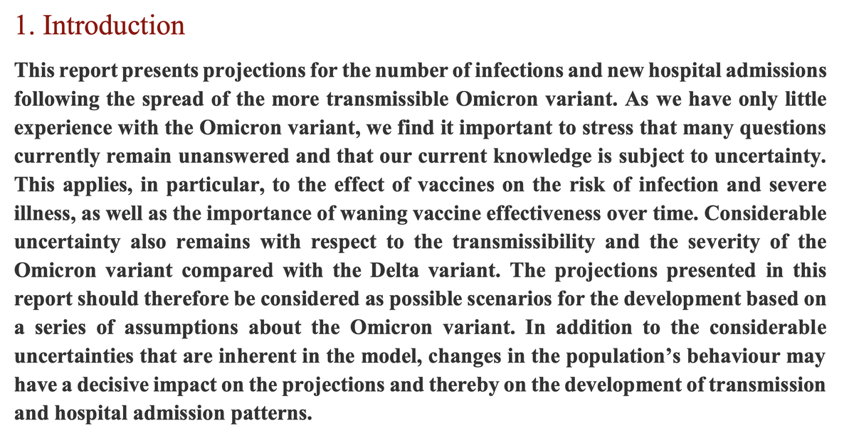 Speaking of uncertainty, this is how the English language #omicron report from the Danish <a href="/SSI_dk/">Statens Serum Institut</a> prefaces its findings:

Entire report is here: ssi.dk/-/media/cdn/fi… 
h/t <a href="/M_B_Petersen/">Michael Bang Petersen</a>