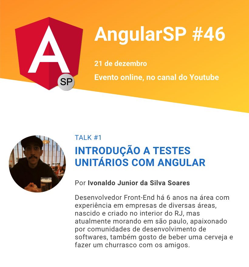 AngularSP's tweet image. Fala meu povo, preparados pro último #meetup @AngularSP em parceria com @angular_rio do ano? 😱
Pra você que tem dúvidas sobre como iniciar seus Testes Unitários no Angular, nosso amigo Ivonaldo traz nessa talk uma abordagem sensacional 🤓
Vai perder?
&amp;gt; youtube.com/watch?v=xTJcbd…