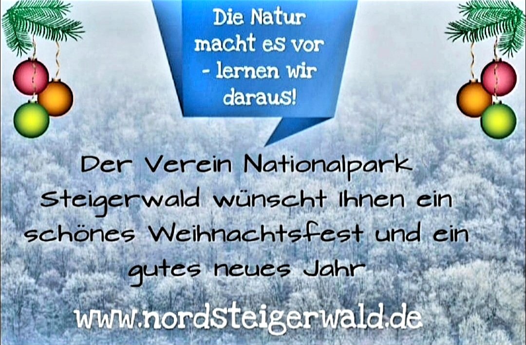 Der Verein Nationalpark Steigerwald wünscht euch ein schönes Weihnachtsfest