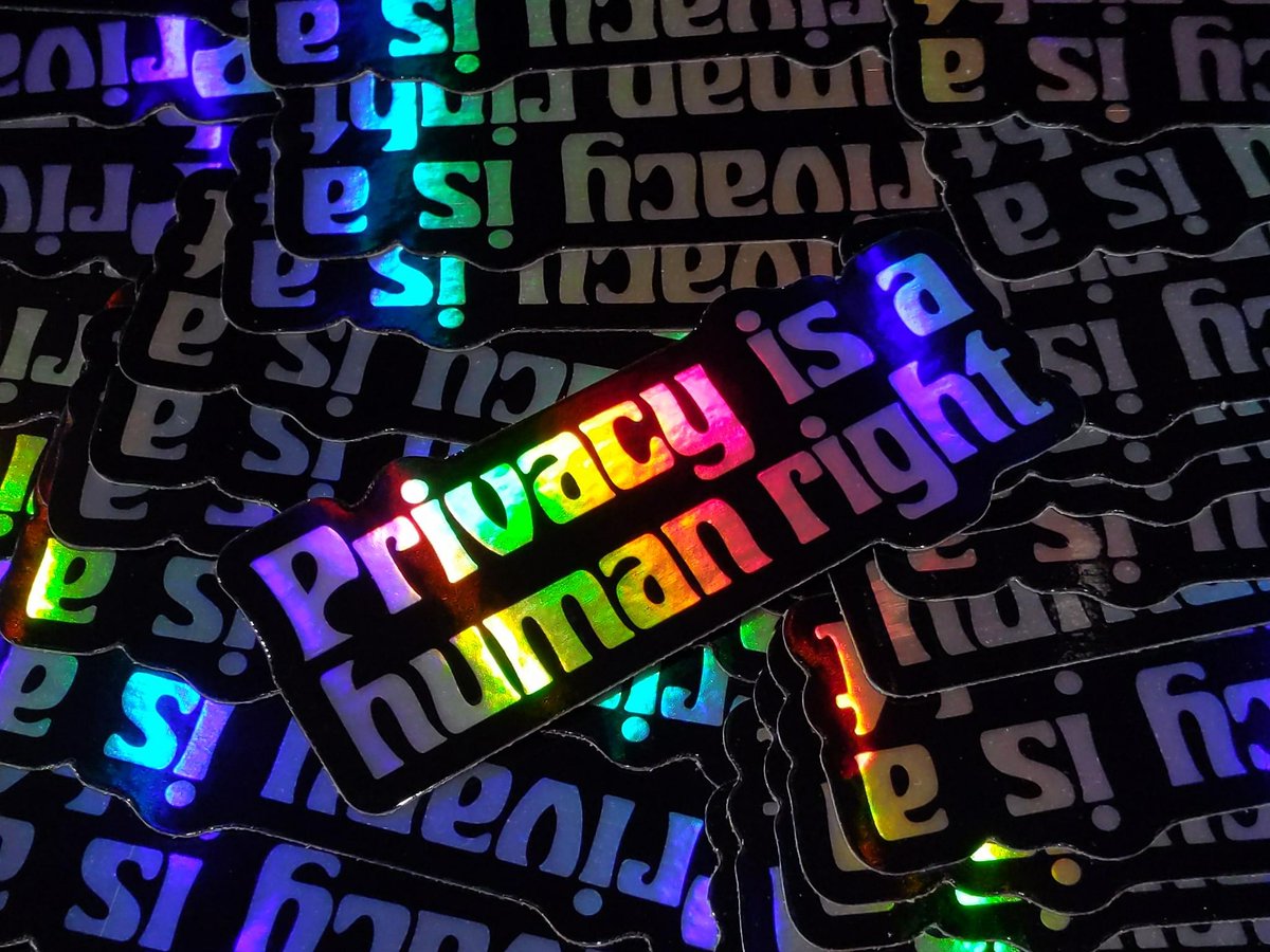 torproject's tweet photo. Reminder! If you become a monthly donor (of any amount) to @torproject before the end of the year, you'll get this limited-edition 'Privacy is a Human Right' holographic sticker. โจ๐
Make your commitment to privacy online here: https://t.co/ADapXSxhF4 https://t.co/y7dBP5Kyn3