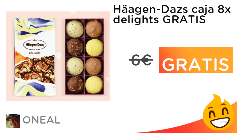 Häagen-Dazs caja 8x delights GRATIS. Pues me lo pido! ➡️ chollo.to/plivz