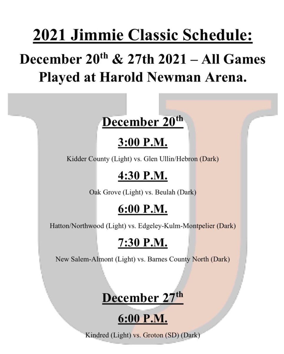 Jamestown Men’s Basketball (@jamestown_mbb) on Twitter photo We have the #JimmieClassic sponsored by Applebees and hosted by <a href="/Jamestown_MBB/">Jamestown Men’s Basketball</a> coming up soon! Stay tuned all day for updates! Schedule ⬇️⬇️⬇️
<a href="/NDScores/">ND Prep Scoreboards</a> We have the #JimmieClassic sponsored by Applebees and hosted by <a href="/Jamestown_MBB/">Jamestown Men’s Basketball</a> coming up soon! Stay tuned all day for updates! Schedule ⬇️⬇️⬇️
<a href="/NDScores/">ND Prep Scoreboards</a>