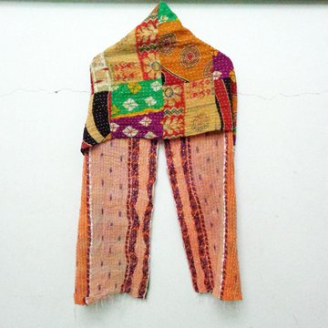 New Indian Cotton Kantha Fashion Scarf Reversible Bohemian Handmade Collar Wraps SL03