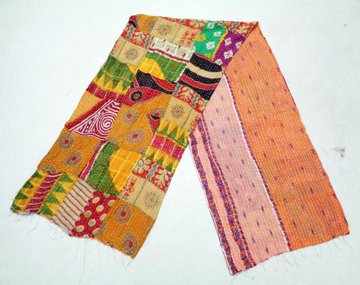 New Indian Cotton Kantha Fashion Scarf Reversible Bohemian Handmade Collar Wraps SL03