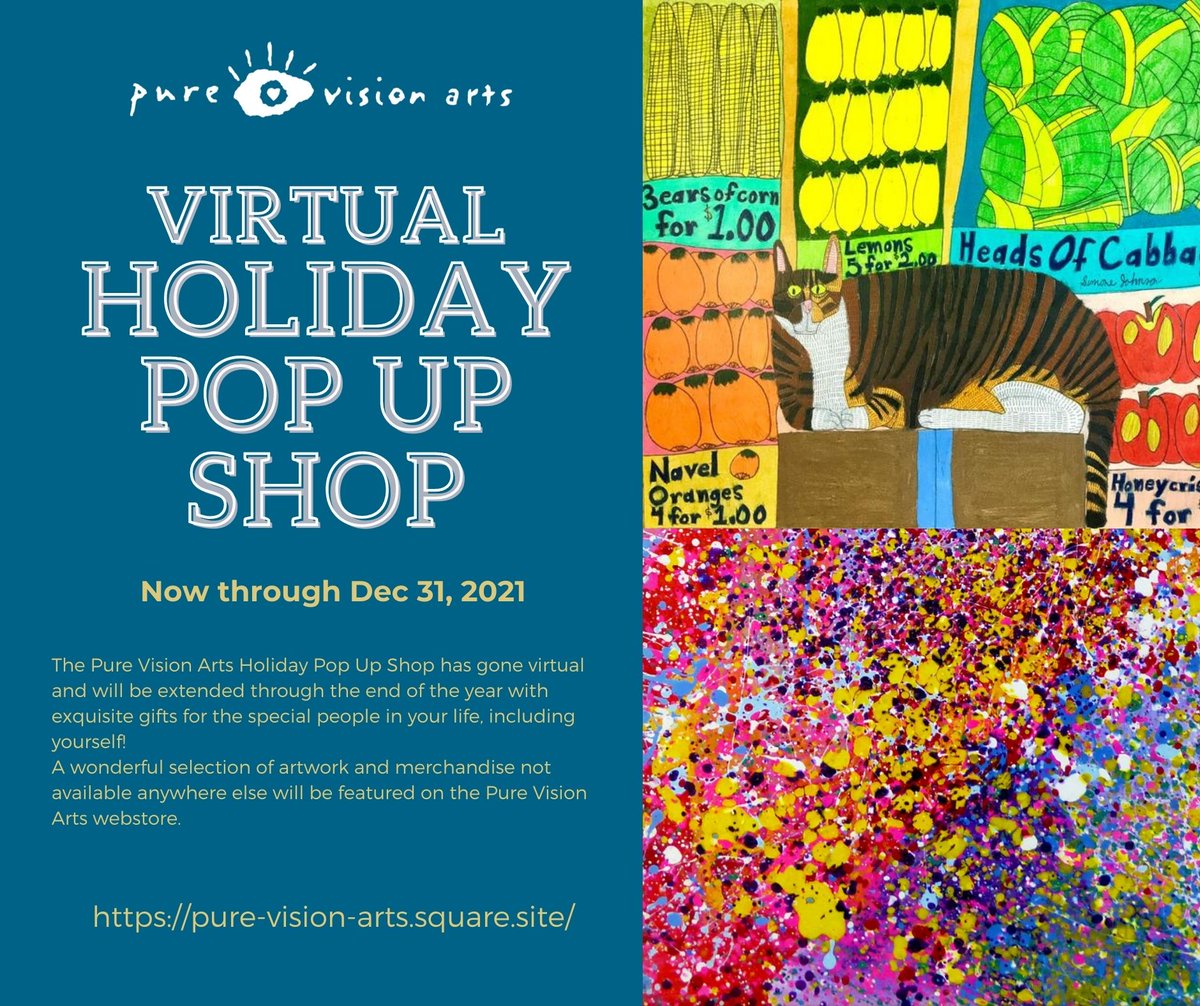 ShieldInstitute's tweet photo. The Pure Vision Arts Holiday Pop Up Shop has gone virtual and will be extended through the end of the year with exquisite gifts for the special people in your life! A wonderful selection of artwork and merchandise not available anywhere else.
 
https://t.co/gFs6bnR0Zc https://t.co/yLwAKwIYvE