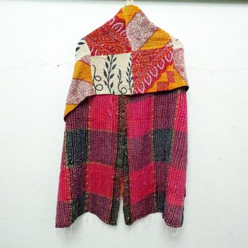 Vintage Kantha Scarf Cotton Bandana Sew Long Reversible Scarf Hijab Scarves SL04