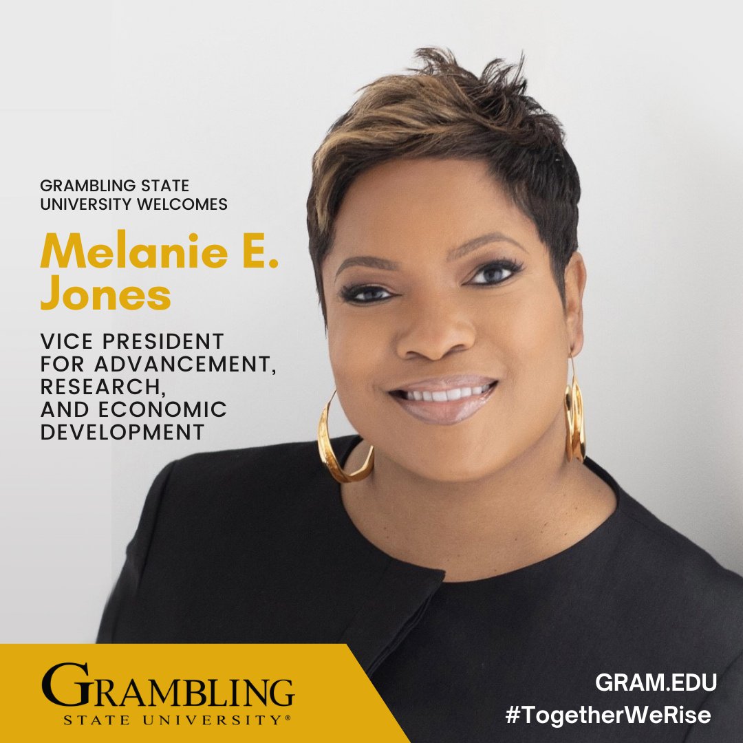 Grambling1901's tweet photo. Grambling State University is excited to announce the addition of Melanie Jones as Vice President for Advancement, Research, and Economic Development, effective January 3, 2022.
Learn more at https://t.co/hwSrqfovsq
#WelcometotheG #TogetherWeRise https://t.co/yCdWePoxnO