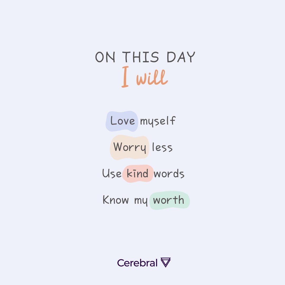 cerebral's tweet photo. Start your week off right!

#motivationalmonday #mentalhealth #loveyourself #worryless #bekind #bekindalways #knowyourworth #mondays https://t.co/hULoCRczI1