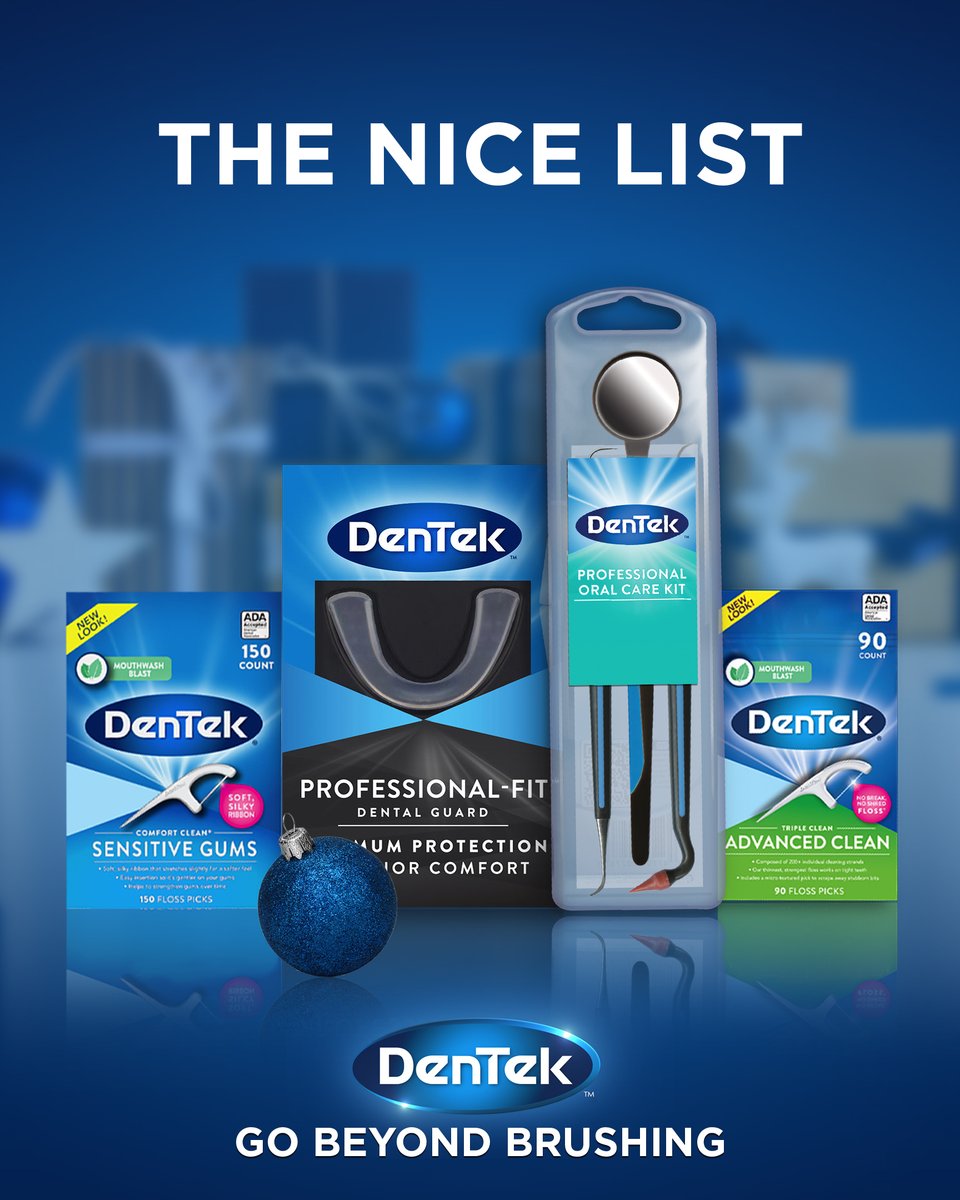 When being naughty with your oral care is out of the question, ask for DenTek® advanced dental technology and #GoBeyondBrushing. #HappyHolidays