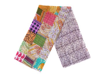 Indian Cotton Kantha Fashion Scarf Reversible Bohemian Handmade Stole Band SL32