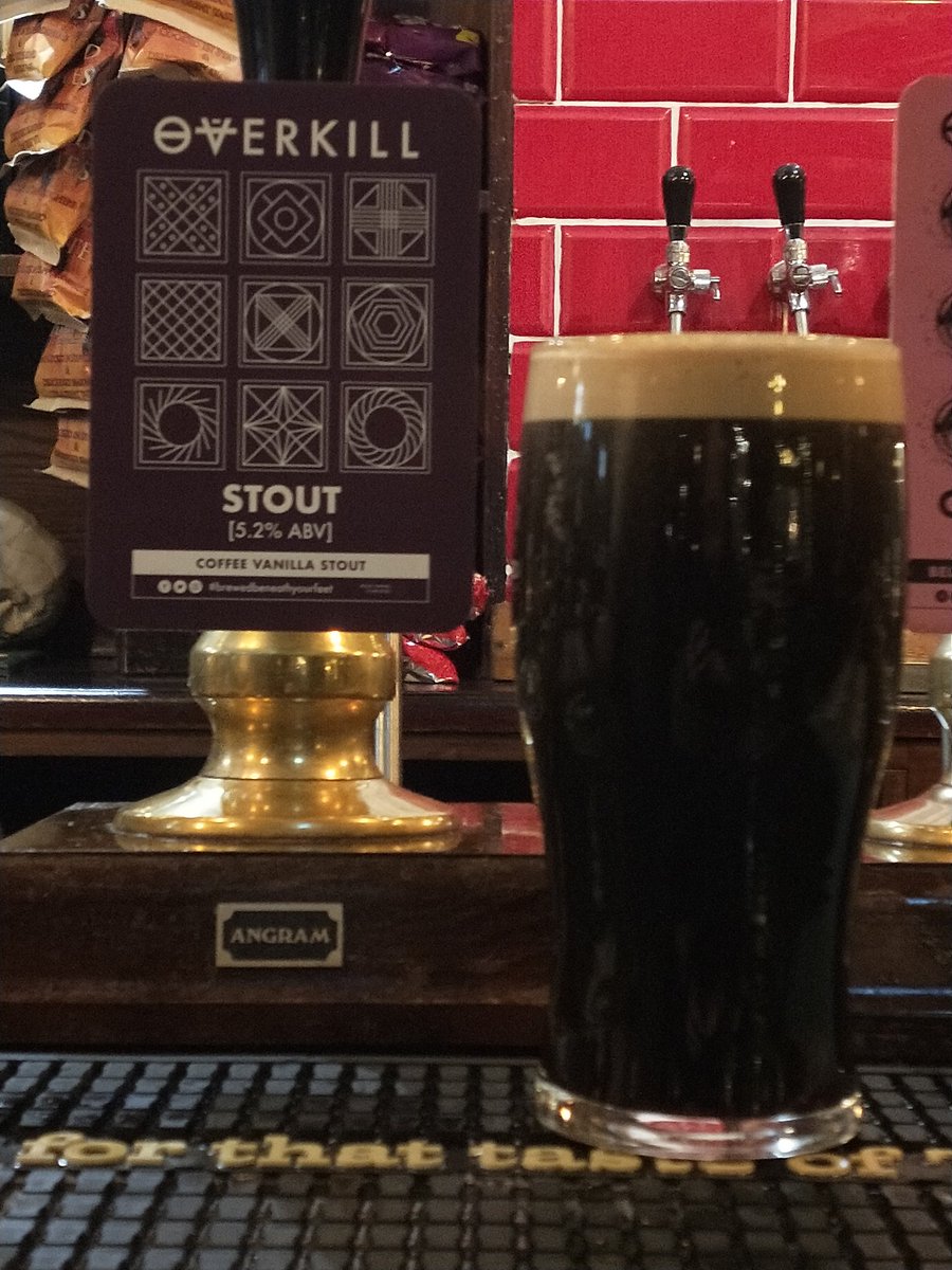 OverkillBrewery's tweet photo. Happy 5th Birthday to us 🍻

On cask today is a decadent Coffee and Vanilla Stout, couldn't think of a good name so it's called "Stout - Coffee and Vanilla"

Enjoy 🍻 https://t.co/scwhrmy8yc