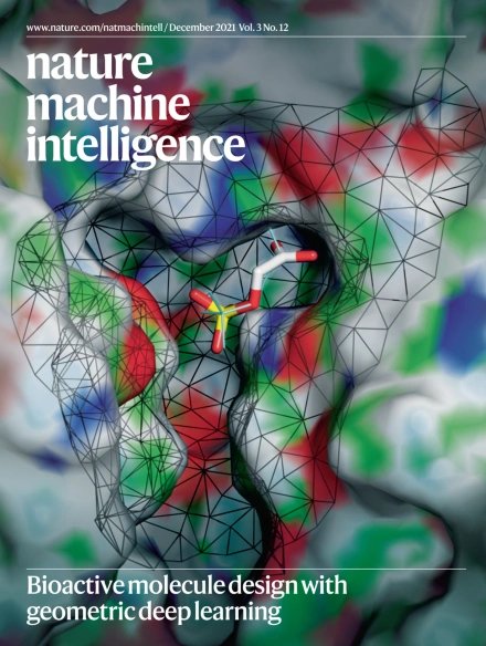 Thrilled to see our paper "A geometric #DeepLearning approach to predict binding conformations of bioactive molecules" featured on the cover of <a href="/NatMachIntell/">Nature Machine Intelligence</a>

Check it out: rdcu.be/cDy5f

#chemtwitter #AI #MachineLearning #DrugDiscovery #CompChem #ML #Cheminformatics