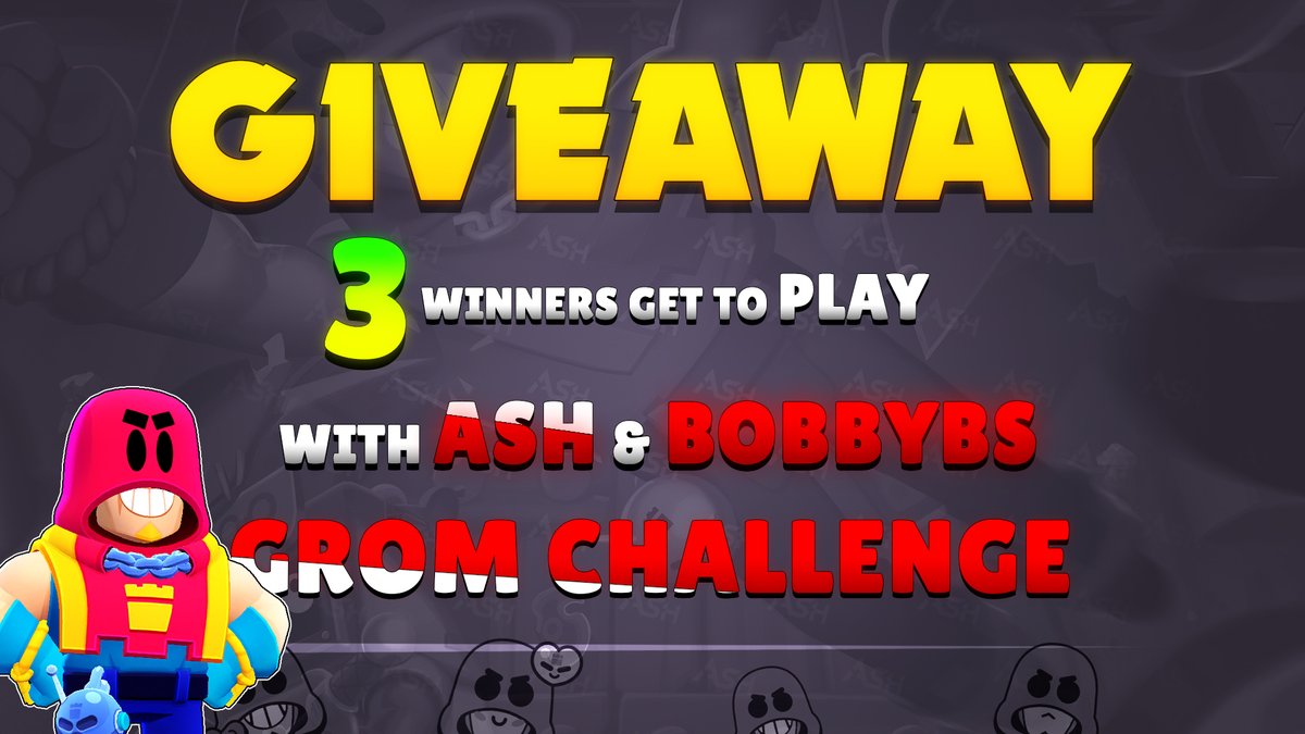GIVEAWAY! ⭐️

Get a chance to team up and play with <a href="/bobbyBS_/">bobby</a> and <a href="/AshClashYT/">Code: AshBS</a> in the Special Challenge to unlock the newest brawler, Grom! 

To Enter:

- Follow <a href="/bobbyBS_/">bobby</a> and <a href="/AshClashYT/">Code: AshBS</a>
- Like &amp; Retweet
- Tag 2 Friends

Winners will be announced in 2 days! Good Luck!