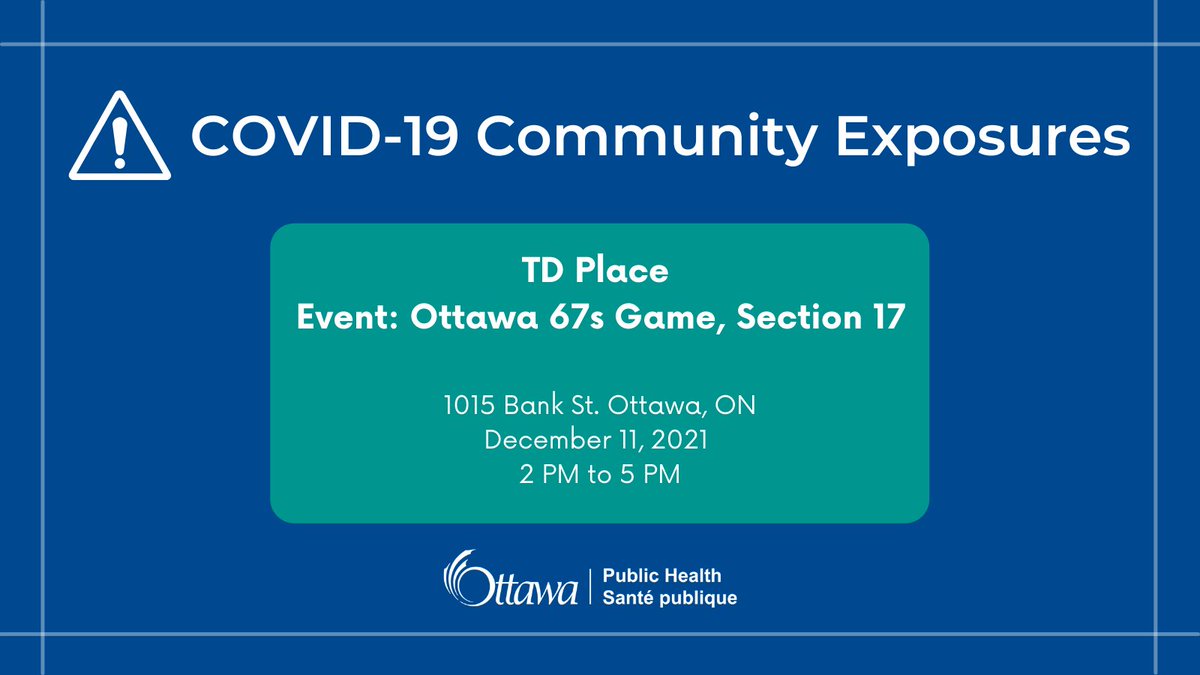 PLEASE READ &amp; RT: new COVID-19 exposure has been detected in the community. If you think you or someone you know is at risk, please self-isolate and follow the guidance on our webpage: Ottawapublichealth.ca/COVID19Communi…