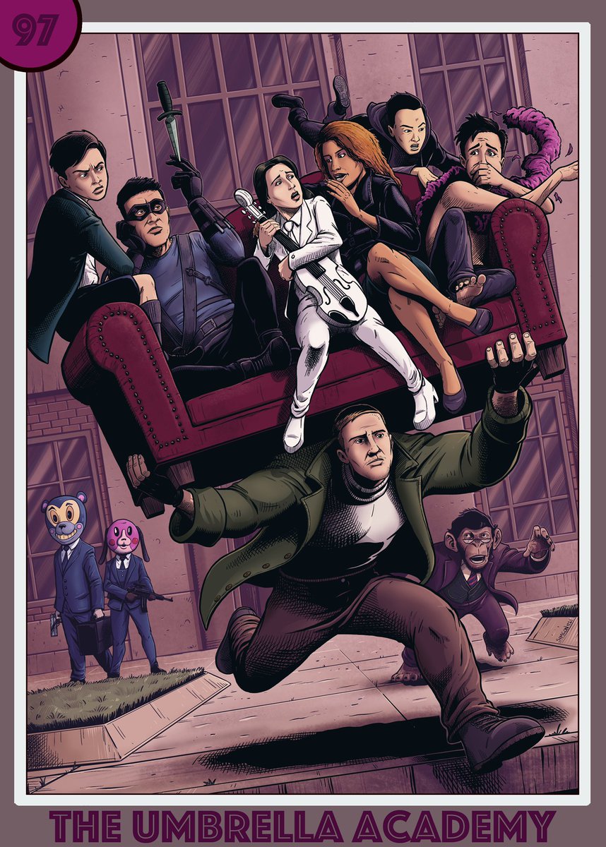 SimeonWilkins1's tweet photo. Card 97- The Umbrella Academy. #Umbrellaacademy #Pogo #HazelandChaCha https://t.co/uAjlinaE3M