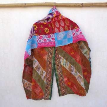 Indian Cotton Kantha Fashion Scarf Reversible Bohemian Handmade Head Band SL99