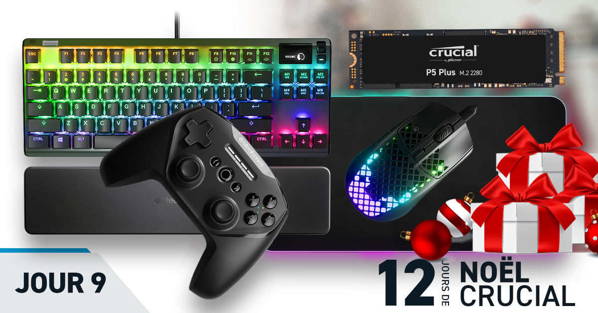 CrucialFrance's tweet photo. Pour le cadeau du jour c’est @SteelSeriesFR qui nous apporte un joli bundle : une souris Aerox 3, un clavier Apex Pro, un tapis de souris QCK Prism ainsi et également une manette Stratus Duo ! Et si vous ne pouviez en garder qu’un ? 😊

Pour participer 👉 https://t.co/GvFFcEkqNT https://t.co/EwmXyMm3sG