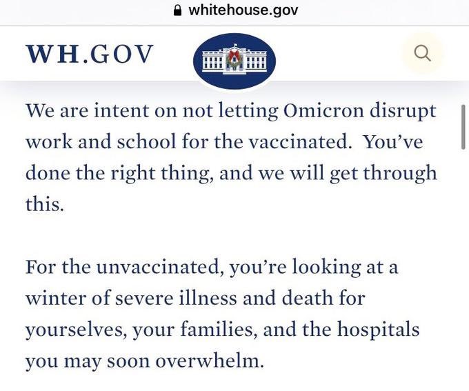 BlakeBratcher's tweet image. “…you’re looking at a winter of severe illness and death for yourselves, your families…”

DRAG 👏 HER 👏

White House giving Omicron the villain edit of the season and I’m here for it.