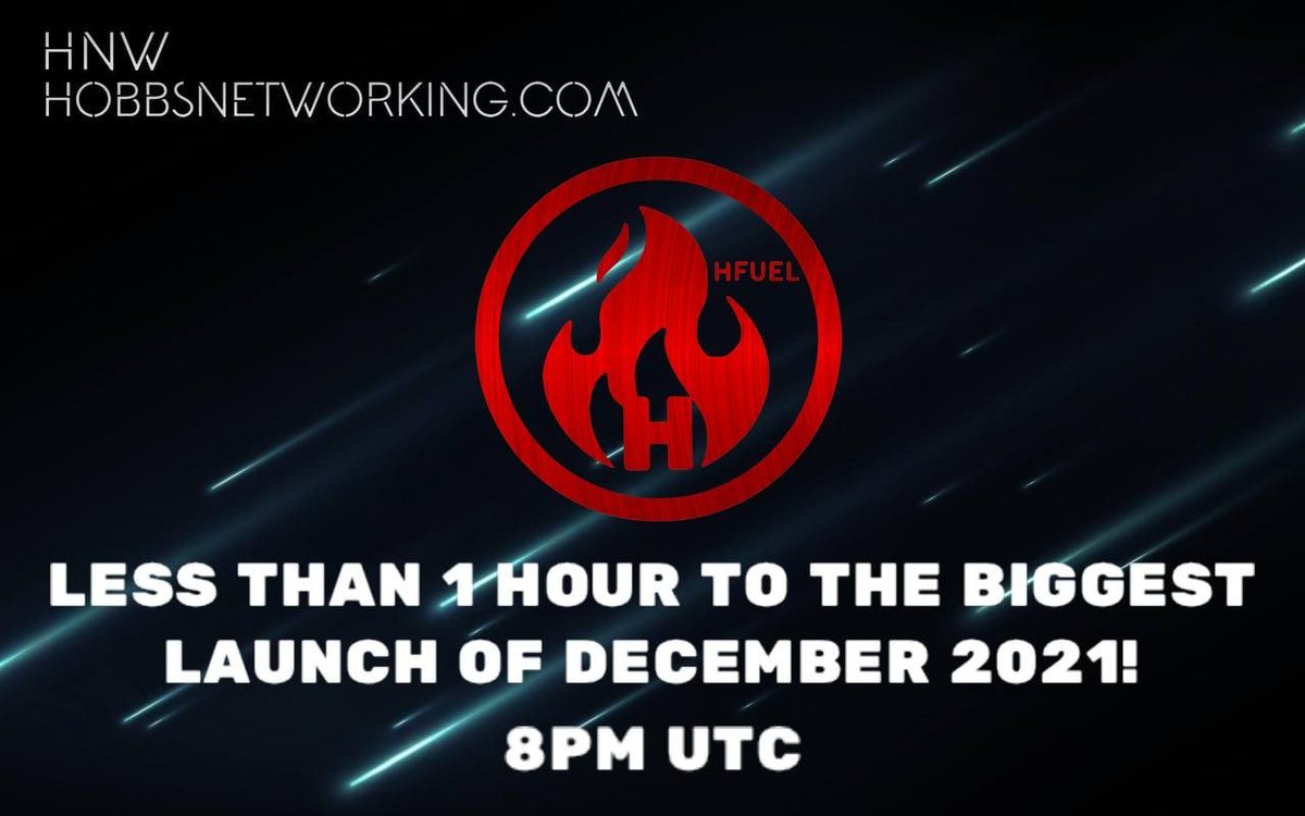 Official_HNW's tweet photo. There's no more turning back, we're dead set for the final countdown. There's only good things from here on out.🔥

$HFUEL is launching in about 1 hour, prepare yourself as  Hobbs Networking guarantees to end this year with a BANG.🧨💥

#HNW #HobbsNetworking #Binance #Crypto #NFT https://t.co/6cZR0878j0