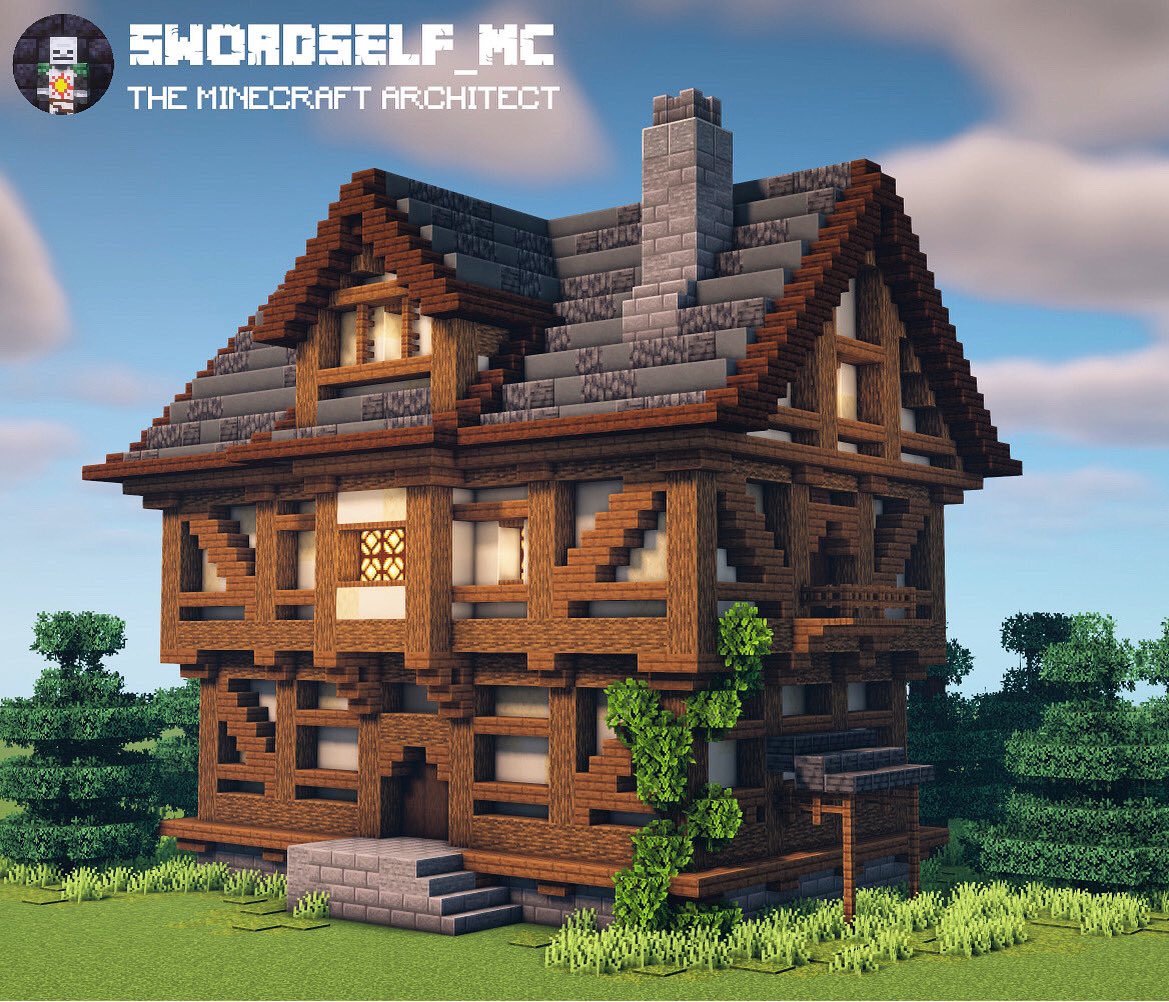 Casa Medieval Madera #minecraft