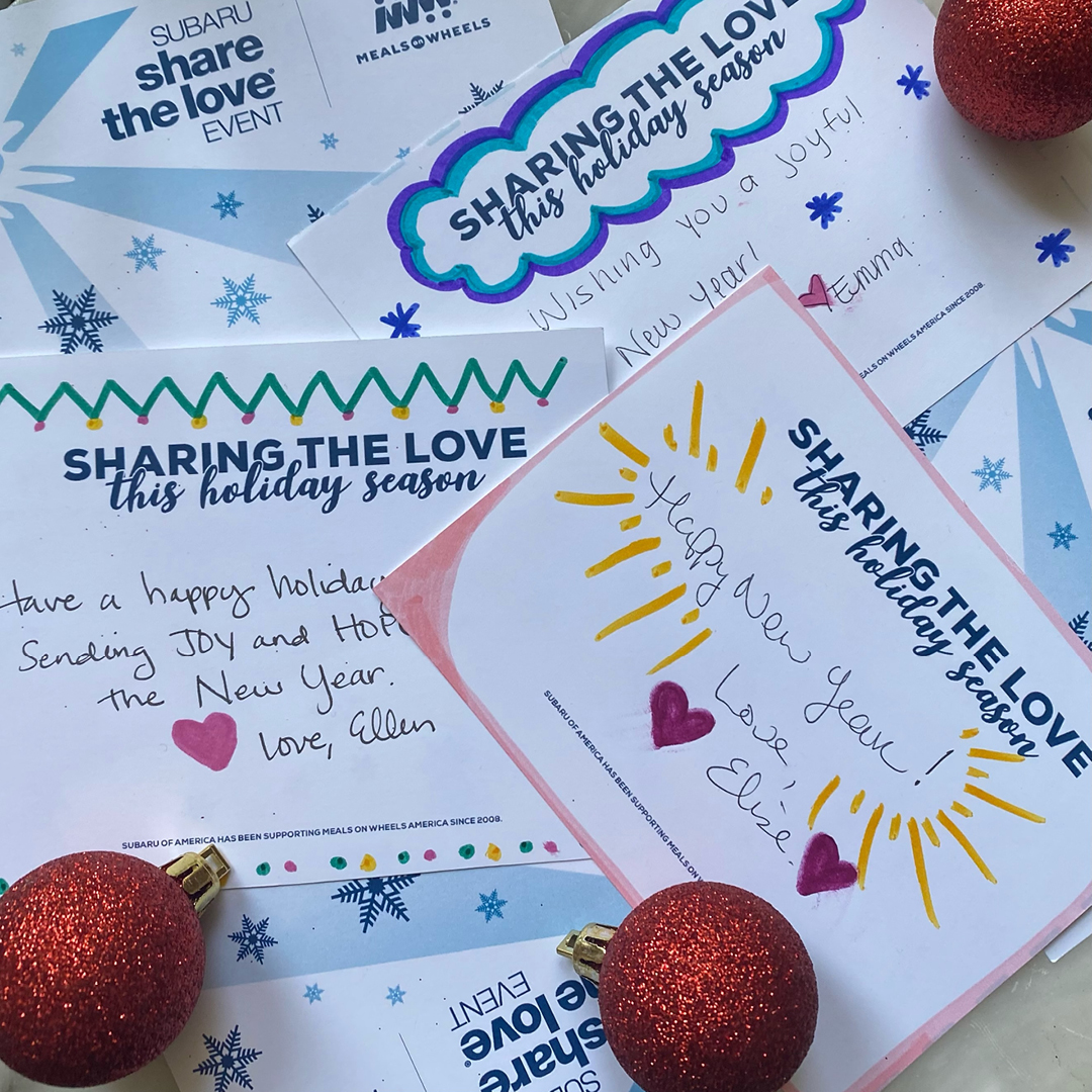 We've been making holiday cards! Thanks to <a href="/subaru_usa/">Subaru</a> for spreading holiday cheer. Their annual #ShareTheLove Event is happening now. Purchase or lease a new Subaru now through Jan 3 and select Meals on Wheels as the recipient of a $250 donation. More: bit.ly/3pkIBTN