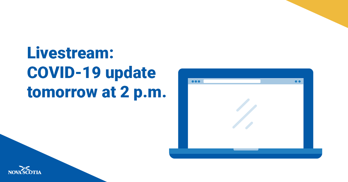 nsgov's tweet photo. Premier Tim Houston and Dr. Robert Strang will provide a #COVID19NS update by videoconference tomorrow, Tuesday, December 21, at 2 p.m.

You can watch on Facebook Live, YouTube or at https://t.co/B6dFWM7xq0. https://t.co/1CnOusFh3S