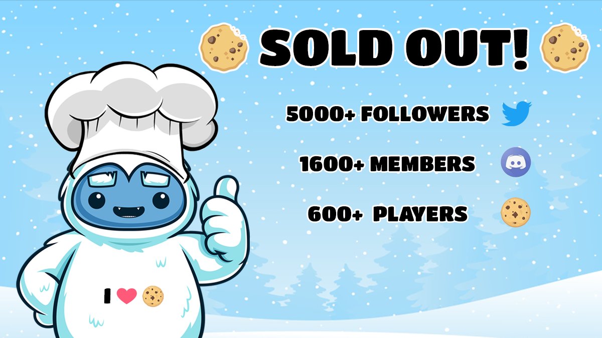 cookiegamenft's tweet photo. AND THATS A WRAP! SOLD OUT!

We are all sold out of bakers, so if you would like to play the https://t.co/jTOKCVgCEp then get one off a secondary market!

We are grateful for all of the support through the thick and thin - and we hope you are excited for what we have in store. 🍪 https://t.co/twV6Nqr0hT