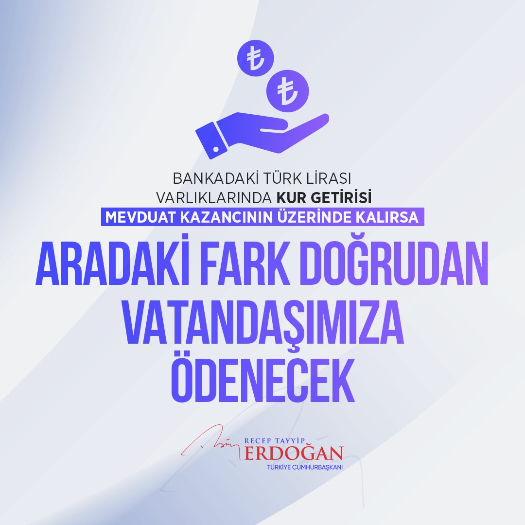 Tasarruflarını değerlendirirken kurdaki yükselişten kaynaklanan kaygılarını gidermek isteyen vatandaşlarımıza yeni bir finansal alternatif sunuyoruz.

Bundan sonra hiçbir vatandaşımız, kur daha yüksek olacak diye Türk Lirası mevduatından dövize geçme ihtiyacı duymayacak.