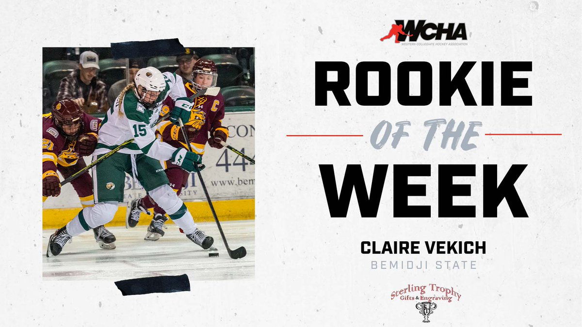 A two-point weekend for her second WCHA Rookie of the Week honor of the season. 

Congratulations to <a href="/BSUBeaversWHKY/">Bemidji State Women’s Hockey</a>'s Claire Vekich on her game-winning, power play goal this weekend!