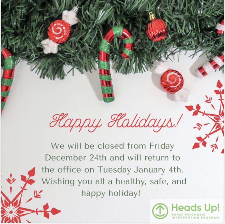 HeadsUpSEO's tweet photo. Heads Up! everyone! Our program will be closed from Friday December 24th until Monday January 3rd. We will be back in the office on Tuesday January 4th. ❄️🎄
Swipe 👉 for some (just incase 🤞) resources during our clinic closure. Wishing you all a healthy and happy holiday! ⭐️🎊 https://t.co/zRRZ1KUXzy