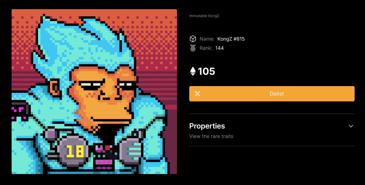 We're giving away a RANK 144 @immutablekongz to celebrate enabling rarity for the KongZ

To enter: Like, retweet &amp; follow us!

We will announce the winner in 48h 🚀

View KongZ rarity here: snoopy.tools/collection/0x0…