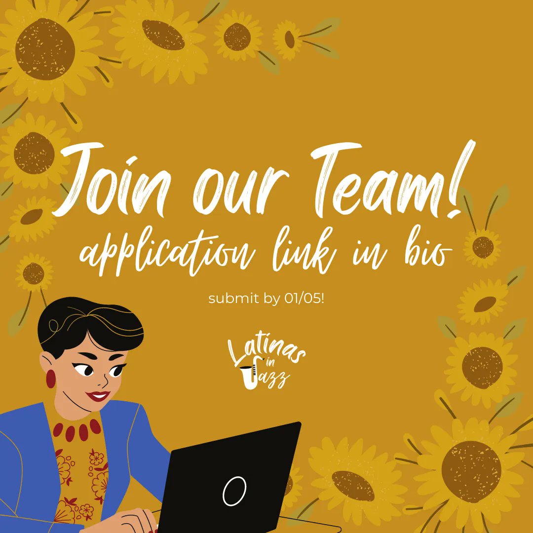 Call for volunteers! We are looking for lovers of social media, networking, and jazz to help with the day-to-day functions of Latinas in Jazz.  Anyone is welcome to apply regardless of race, gender, ability, and identity. Click the link in our bio to learn more! #opportunityalert
