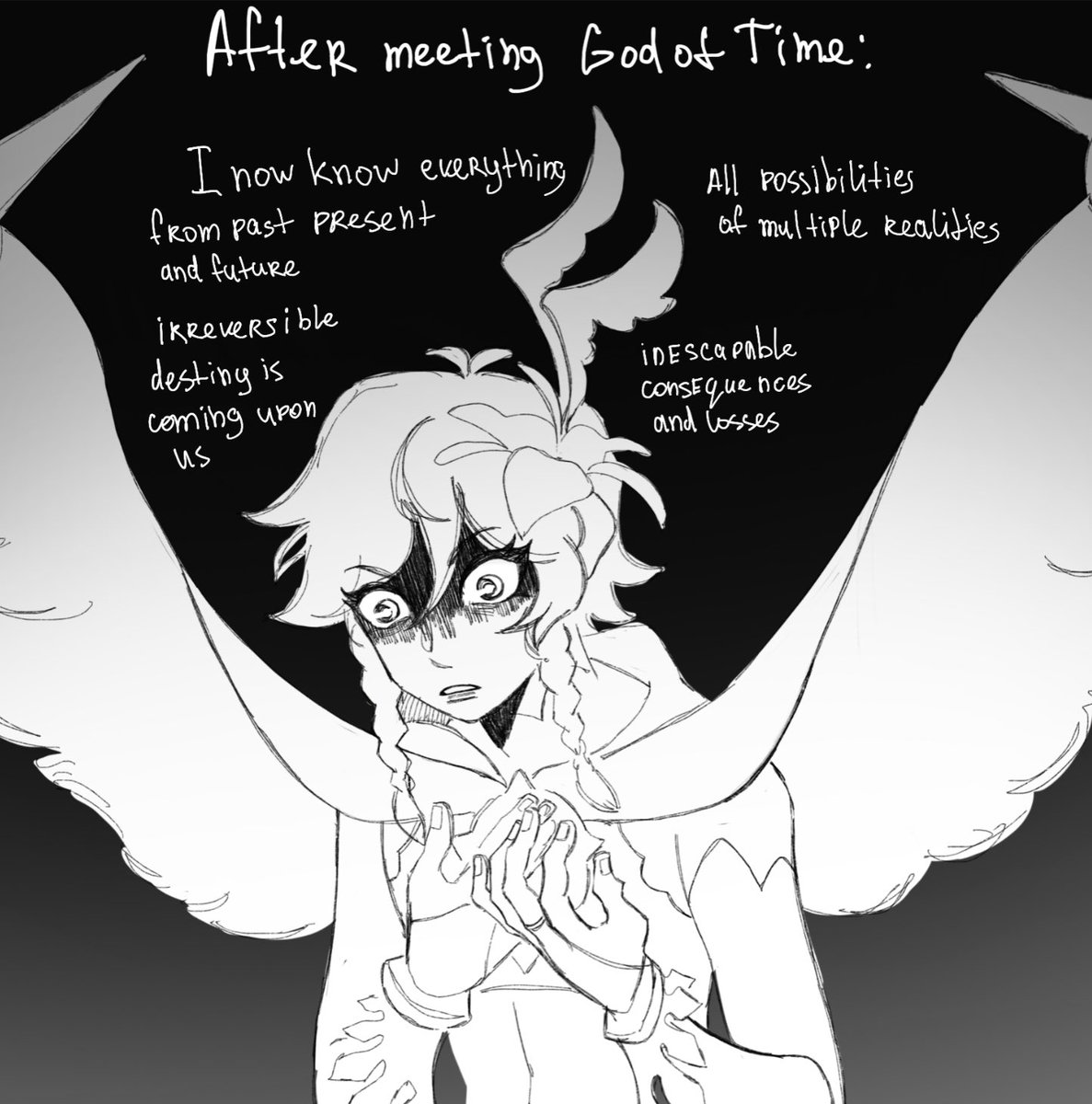 I have this crazy theory that god of time either bestowed their knowledge about all timelines on Venti or granted him power to see through time and that's why he seems to know everything and sometimes even break fourth wall 