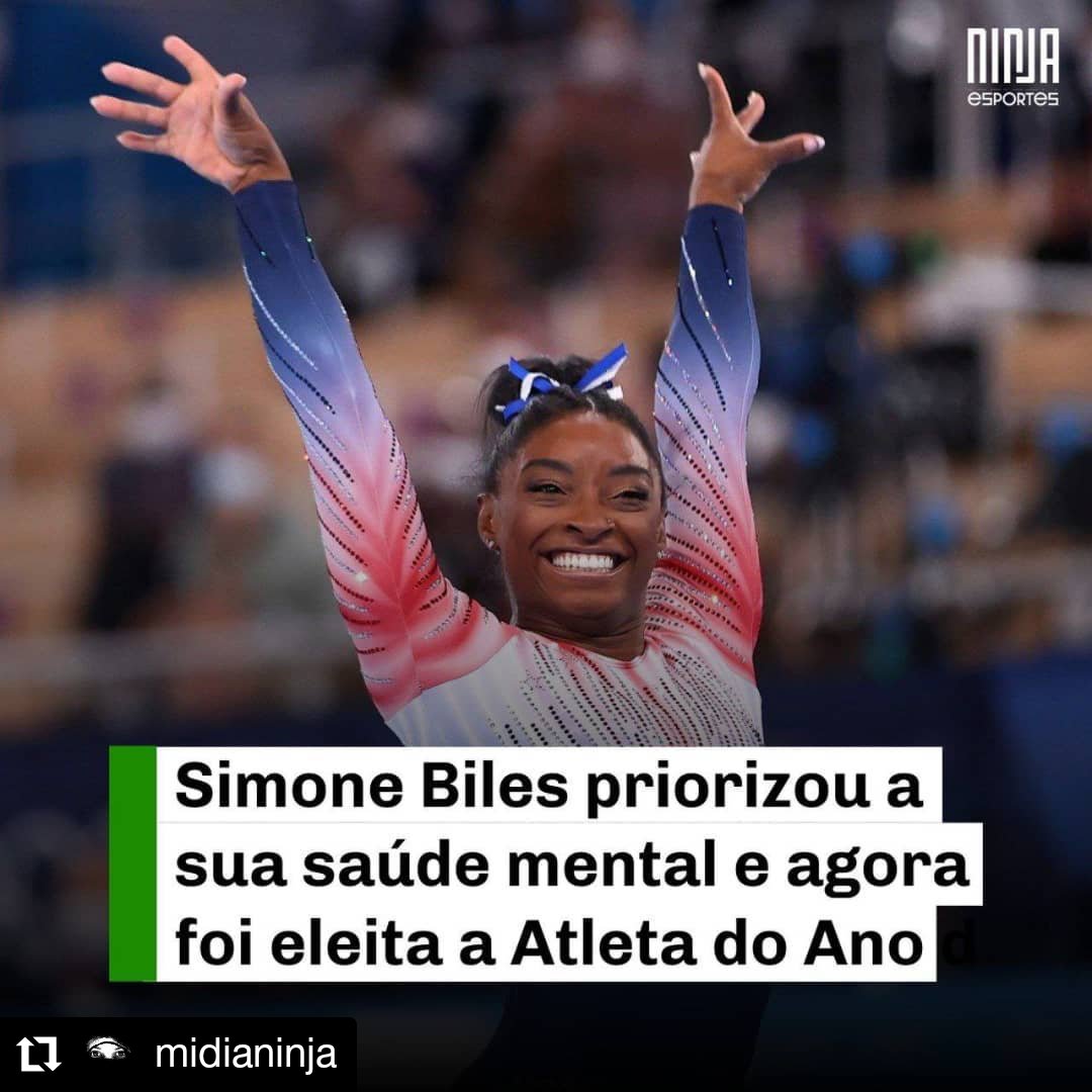 studioinkag's tweet photo. #Repost @midianinja
• 
#SimoneBiles foi eleita a #atleta do ano de 2021! Ela foi uma das personagens dos #JogosOlímpicos de #Tokyo, ao abrir um debate importante sobre a #saudemental e a pressão sobre atletas. https://t.co/PeAc6e4cT4