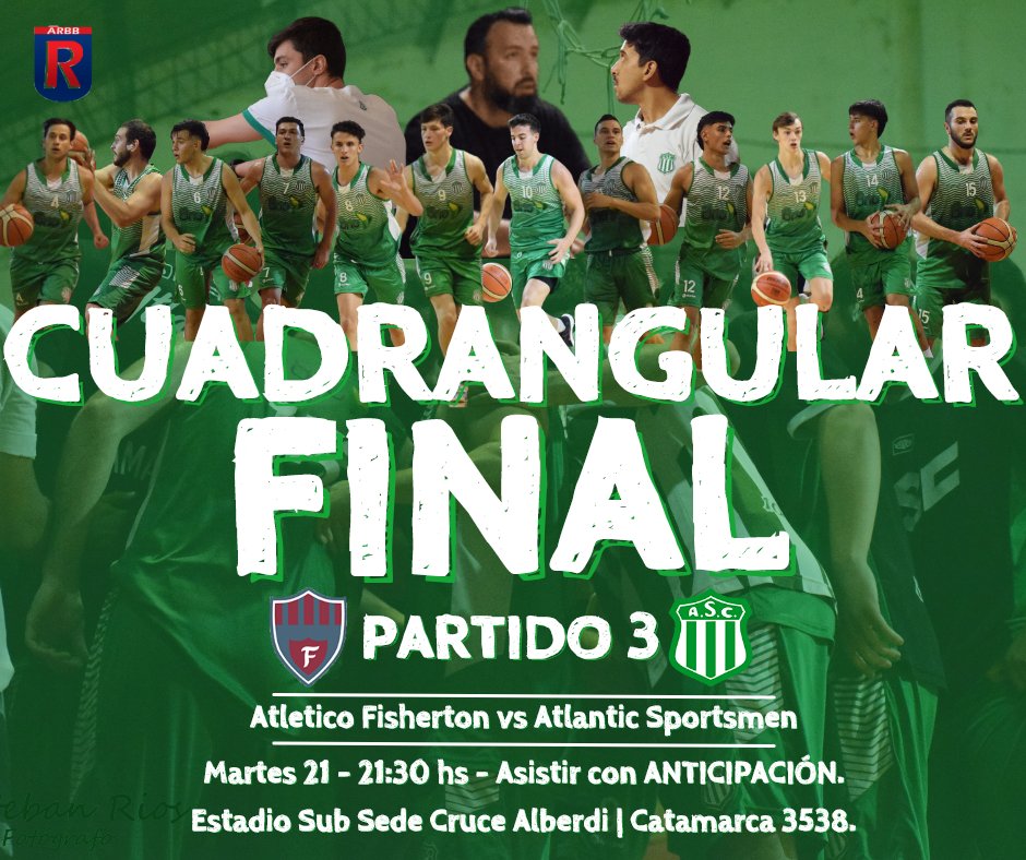 ⏰ Llega el día... Este martes desde las 21:30 horas, en cancha de Central, enfrentaremos a Fisherton, en la última fecha del Cuadrangular Final de la Primera B.

🤞🏼 Como siempre, mañana la familia Verde estará acompañando al equipo. No existen excusas. ¡Tenés que estar ahí!
