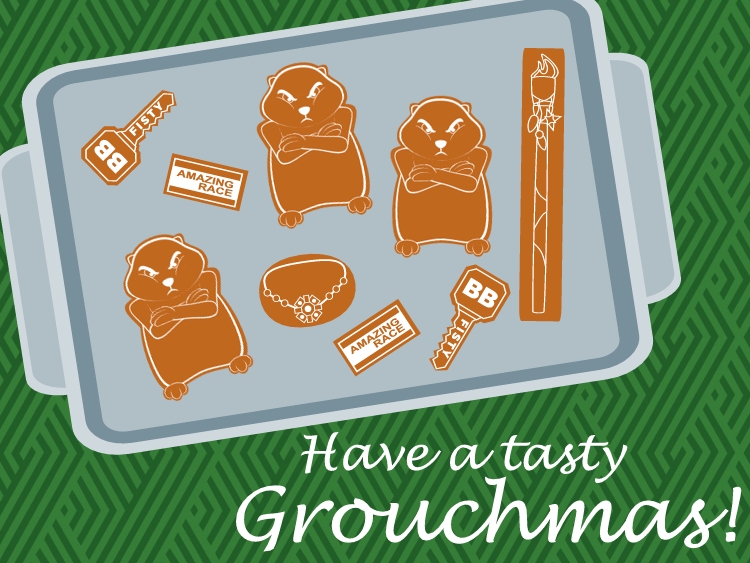 FistyHT's tweet photo. Fisty wishes you a tasty Grouchmas. These cookies are made with sugar and spice and just a tiny bit of pee that didn't get washed off after he used the bathroom. See you soon for Celebrity BB! https://t.co/Rc5D2qgncs