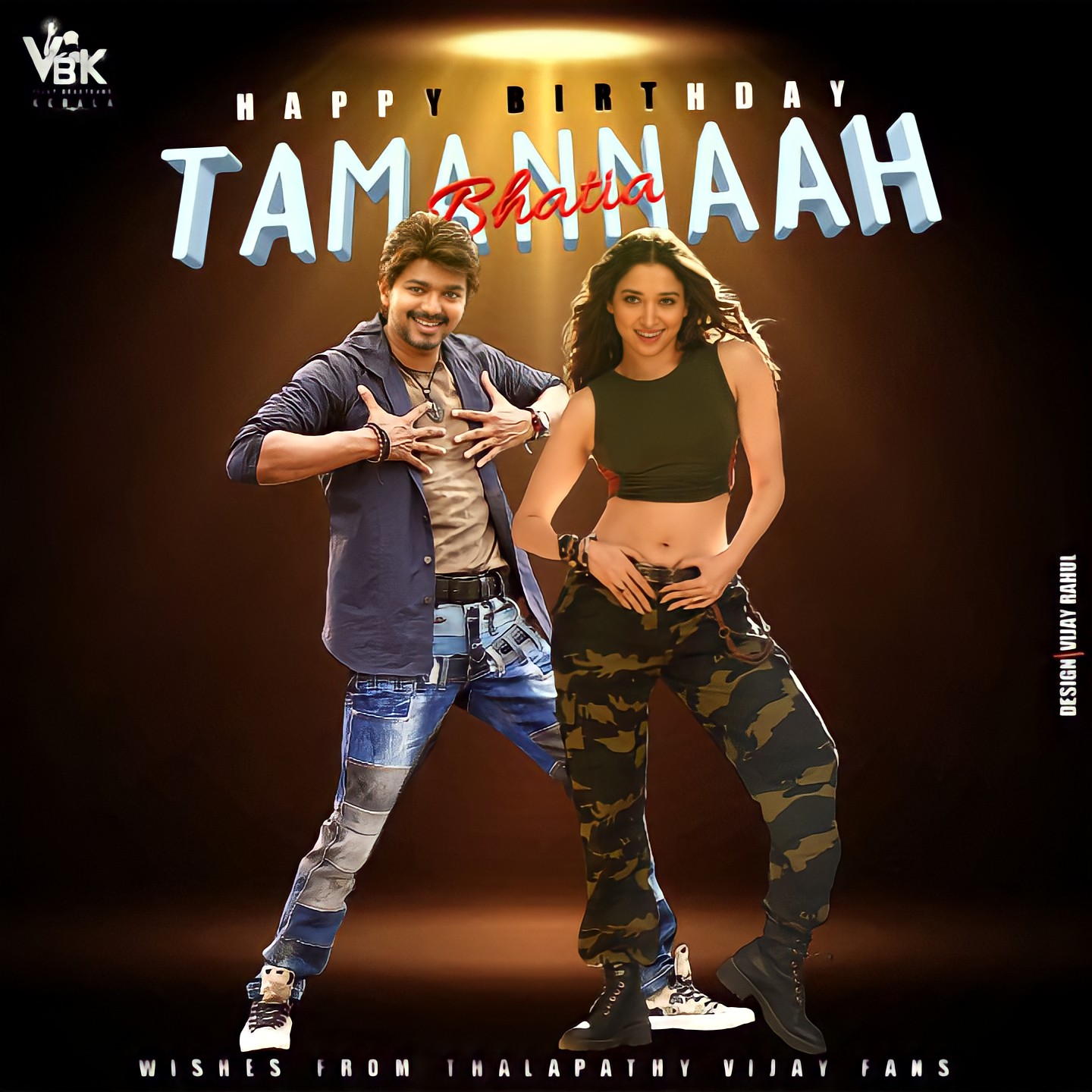  Happy Birthday    *Tamannaah Bhatia*   Wishes From *VBK* Family  Design By Vijay Rahul 